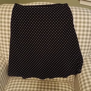 Navy  A-line polka dot skirt